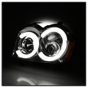 Spyder 05-07 Jeep Grand Cherokee - Light Bar Projector Headlights - Chrome - PRO-YD-JGC05V2-LB-C