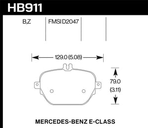 Hawk 17-18 Mercedes-Benz E43 AMG 4Matic 3.0L/ 2018 Mercedes-Benz E400 HPS 5.0 Street Rear Brake Pads