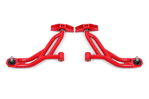 BMR 10-14 Ford Mustang Non-Adj. Lower A-Arms Delrin/Rod End w/ 19mm Tall Ball Joint - Red