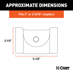 Curt Trailer Coupler Lock for 2in or 2-5/16in Flat Lip Couplers (Grey Aluminum)