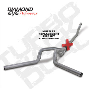 Diamond Eye KIT 4in TB MFLR RPLCMENT PIPE DUAL AL: 94-02 DODGE CUMMINS 5.9L