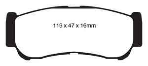 EBC 07-09 Hyundai Santa Fe 2.7 Greenstuff Rear Brake Pads