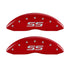 MGP 4 Caliper Covers Engraved Front & Rear Monte Carlo style/SS Red finish silver ch