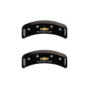 MGP 4 Caliper Covers Engraved F & R Chevy Racing Black Finish Silver Char 1988 Chevrolet Corvette