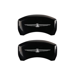 MGP 4 Caliper Covers Engrvd Front No bolts/Tbird Engrvd Rear/Tbird Emblem Blk fnsh slvr ch