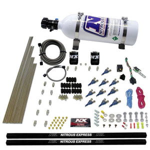 Nitrous Express 10 Cyl Piranha Nozzle Direct Port Nitrous Kit (250-500HP) w/5lb Bottle