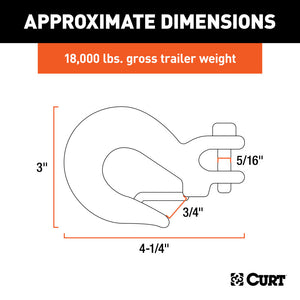 Curt 5/16in Safety Latch Clevis Hook (18000lbs)