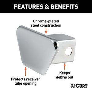 Curt 2in Chrome Steel Hitch Tube Cover (Packaged)