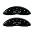 MGP 4 Caliper Covers Engraved Front & Rear Bowtie Black finish silver ch