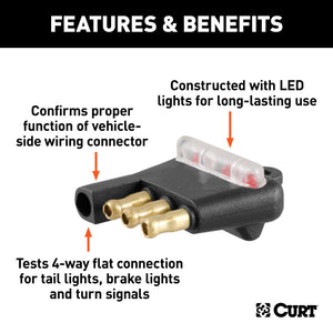 Curt 4-Way Flat Connector Tester