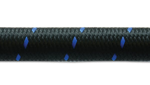 Vibrant -8 AN Two-Tone Black/Blue Nylon Braided Flex Hose (5 foot roll)