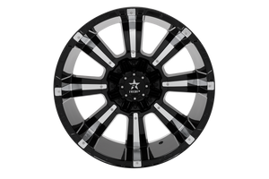 RBP 94R 22x12 5x127/139.7 BP / 4.75 BS / -44mm Offset 78mm CB Black w/Chrome Inserts Wheel