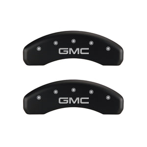 MGP 4 Caliper Covers Engraved Front & Rear GMC Red finish silver ch