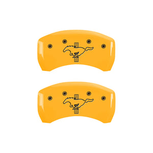 MGP 4 Caliper Covers Engraved Front 2015/Mustang Engraved Rear 2015/Bar & Pony Yellow fnsh black ch