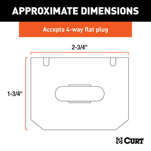 Curt 4-Way Flat Connector Socket w/Hardware (Vehicle Side Packaged)