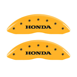 MGP 4 Caliper Covers Engraved Front & Rear Honda Yellow Finish Black Char 2009 Honda Ridgeline