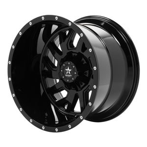 RBP 65R Glock 22x14 8x180 BP / 4.5 BS -76mm Offset 124.1mm CB (Hub Centric) Gloss Black Wheel