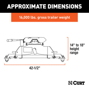 Curt A16 5th Wheel Hitch w/Ram Puck System Legs