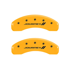 MGP 4 Caliper Covers Engraved Front & Rear With stripes/Journey Yellow finish black ch