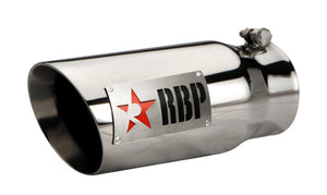 RBP RX-1 Polished Dual-Badged Exhaust Tip Inlet 4in. / Outlet 5in. / Length 12in. - Stainless Steel