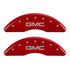 MGP 4 Caliper Covers Engraved Front & Rear GMC Red finish silver ch