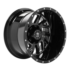 RBP 65R Glock 22x14 8x180 BP / 4.5 BS / -76mm Offset 124.1mm CB Gloss Black w/Machined Grooves Wheel