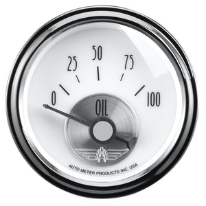 Autometer Prestige Series Pearl 2-1/16in 100PSI Electronic Oil Pressure Gauge