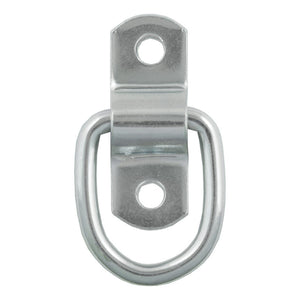 Curt 1in x 1-1/4in Surface-Mounted Tie-Down D-Ring (1200lbs Clear Zinc)