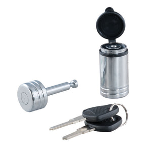 Curt Coupler Lock (1/4in Pin 7/8in Latch Span Barbell Chrome)