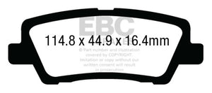 EBC 12+ Cadillac ATS 2.0 Turbo Ultimax2 Rear Brake Pads