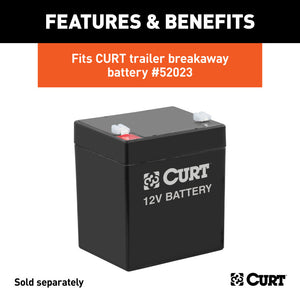 Curt 6in x 5-1/2in x 3-1/4in Breakaway Battery Case w/Lockable Tab