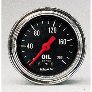 Autometer Traditional Chrome 2-1/16in 200 PSI Mechanical Oil Pressure Gauge