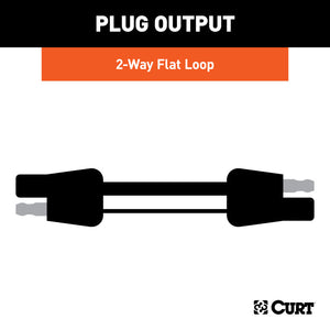 Curt 2-Way Flat Connector Plug & Socket w/12in Wires (Packaged)