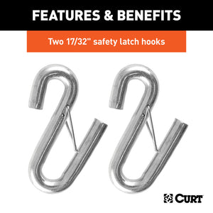 Curt 44in Safety Cables w/2 Snap Hooks (7500lbs Vinyl-Coated 2-Pack)