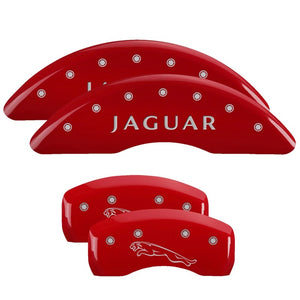 MGP 4 Caliper Covers Engraved Front & Rear Acura Red finish silver ch