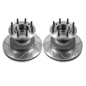 Power Stop 21-22 Ford E-450 Super Duty Front Drilled & Slotted Rotor - Pair