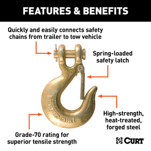 Curt 5/16in Safety Latch Clevis Hook (18000lbs)