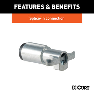 Curt 6-Way Round Connector Plug (Trailer Side Diecast Metal)