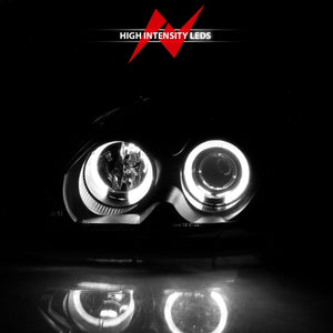 ANZO 1996-1998 Honda Civic Projector Headlights w/ Halo Black