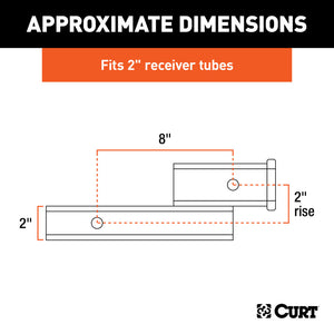 Curt Receiver Hitch Adapter (2in Shank 2in Drop 7500lbs)