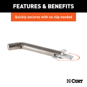 Curt 5/8in Swivel Hitch Pin (2in Receiver Stainless Packaged)