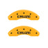 MGP 4 Caliper Covers Engraved Front & Rear Cruze Yellow Finish Black Char 2016 Chevrolet Cruze