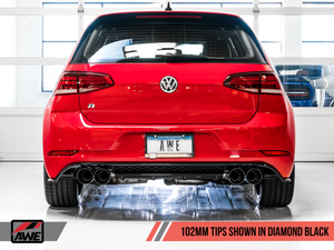 AWE Tuning MK7.5 Golf R Track Edition Exhaust w/Diamond Black Tips 102mm