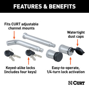 Curt Channel Mount Lock Set (5/8in Diameter)