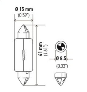 Hella Universal Clear T4.63 Incandescent 12V 15W Bulb (MOQ 10)