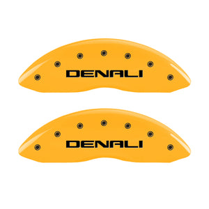 MGP 4 Caliper Covers Engraved Front & Rear Denali Yellow Finish Black Char 2009 GMC Envoy