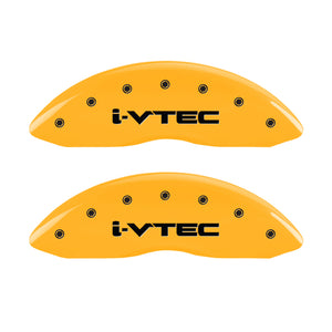 MGP 4 Caliper Covers Engraved Front & Rear i-Vtec Yellow finish black ch