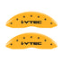 MGP 4 Caliper Covers Engraved Front & Rear i-Vtec Yellow finish black ch