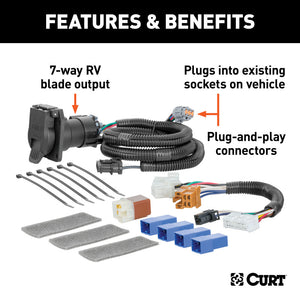 Curt 18-19 Nissan Pathfinder Custom Wiring Connector (7-Way RV Blade Output)