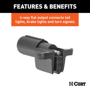 Curt Electrical Adapter (6-Way Round Vehicle to 4-Way Flat Trailer)